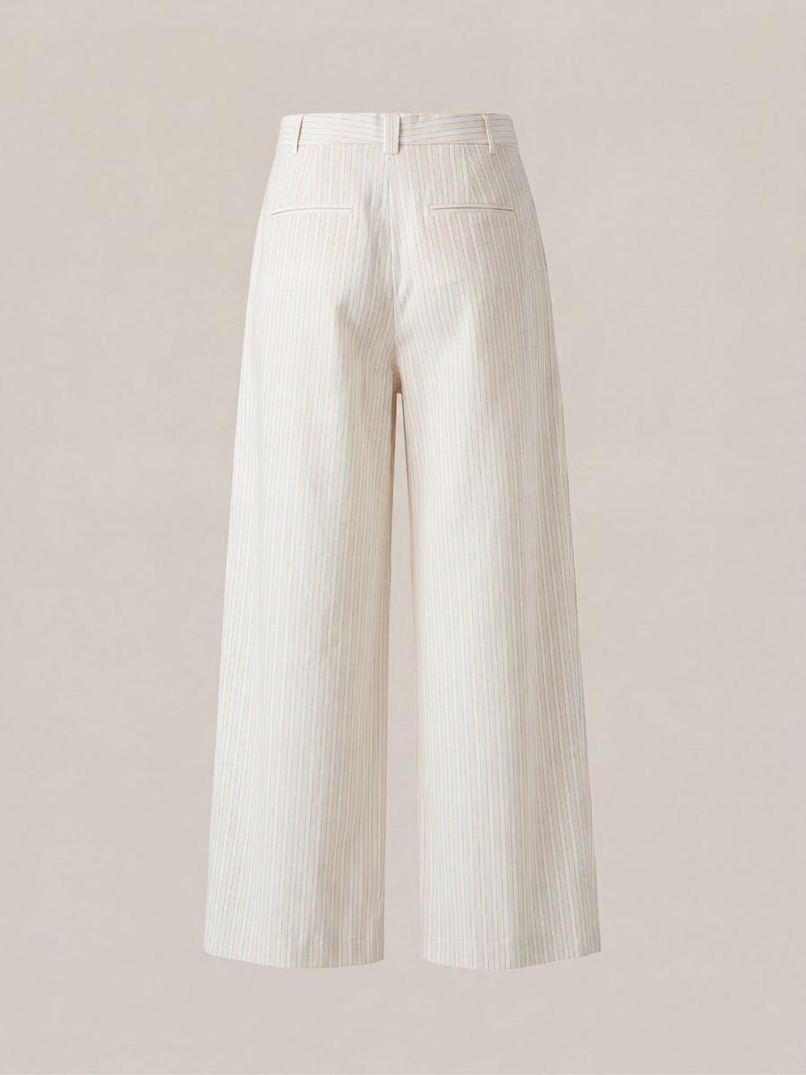 Mango - Pantalon large à rayures