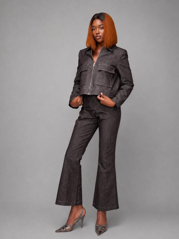 Zara - Pantalon évasé nervures