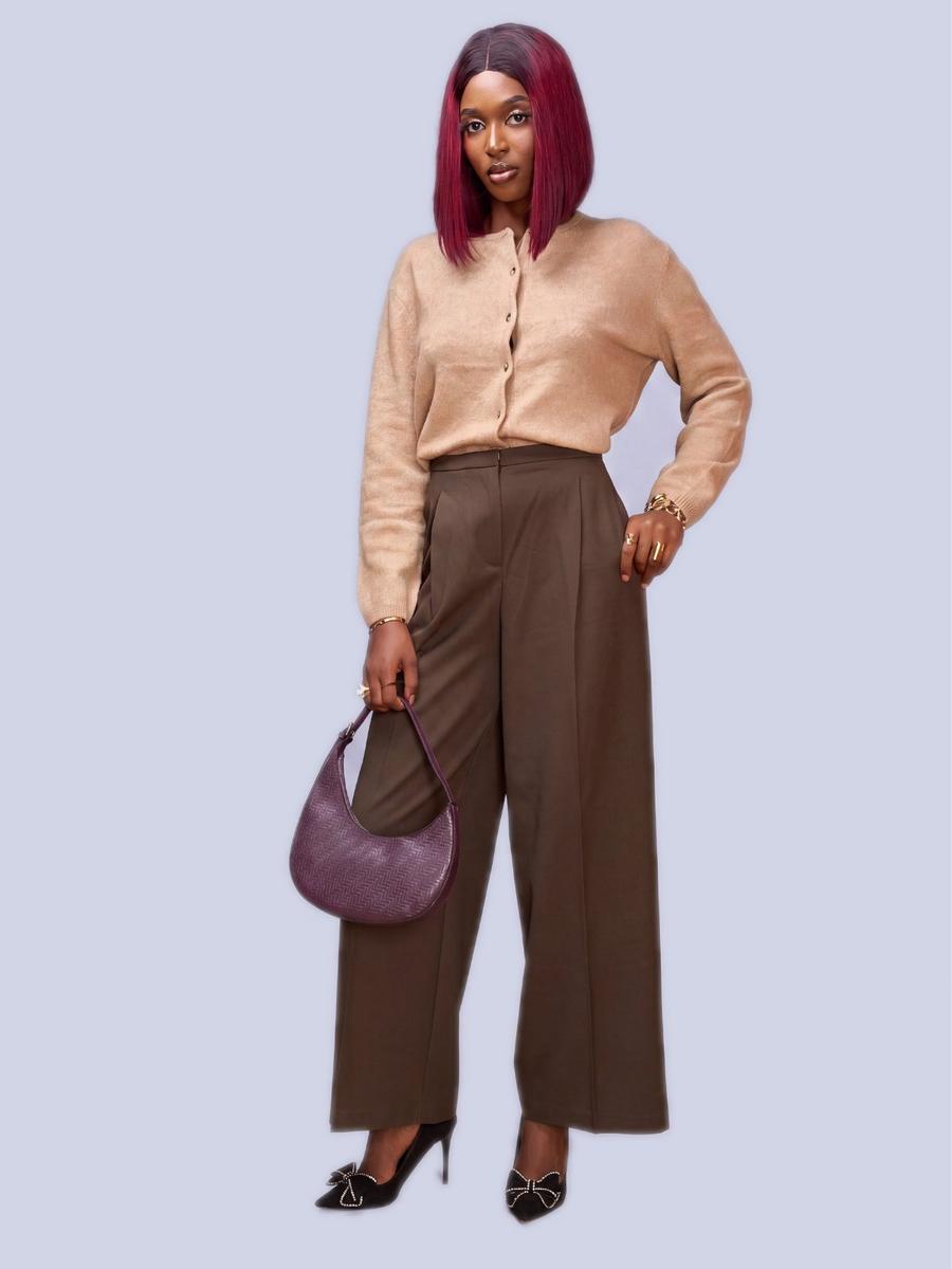 Mango - Pantalon large à pinces