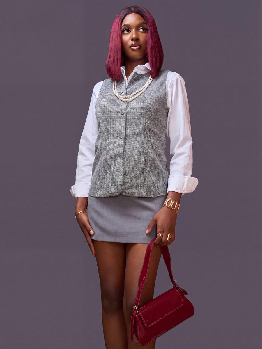 Vero Moda - Gilet col rond boutonné