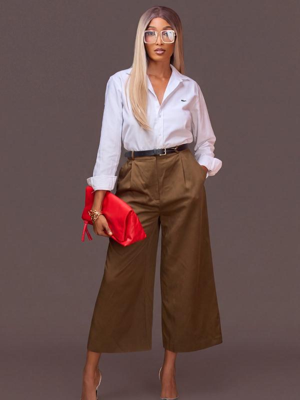 H&M -Pantalon palazzo ceinturé