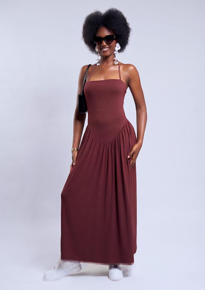 Asos - Robe longue fluide dos nu