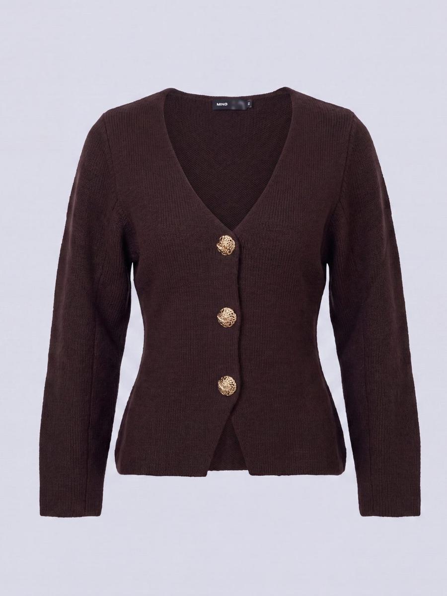 Mango - Veste maille boutons or