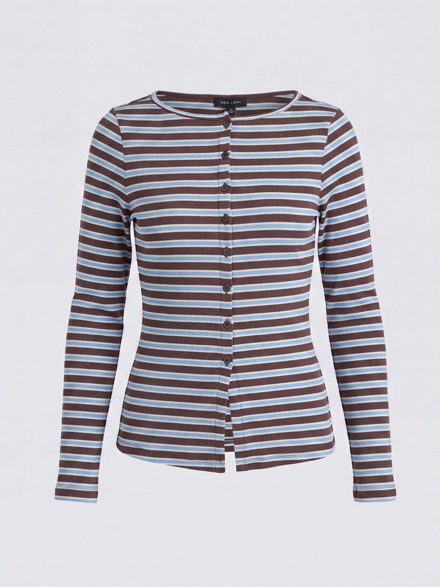 New Look - Cardigan cintré à rayures