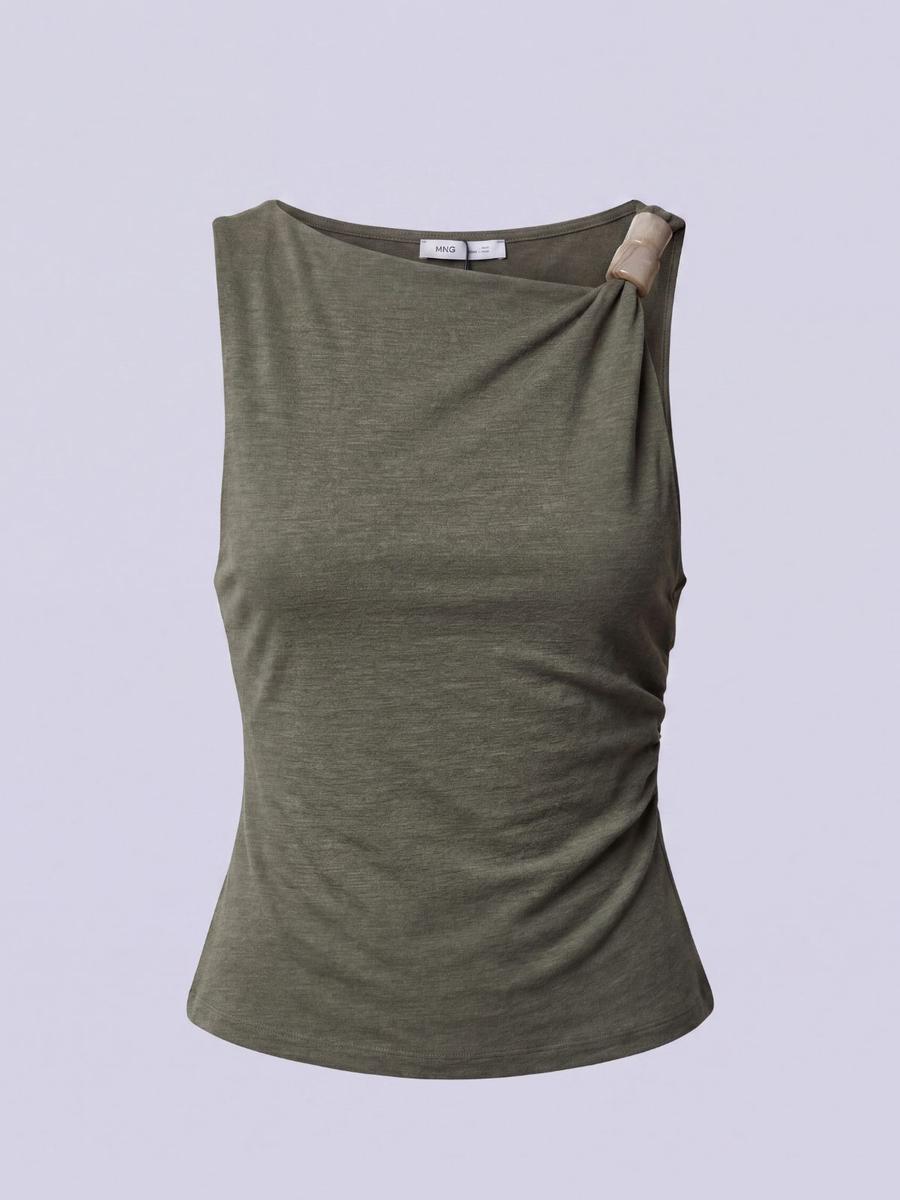 Mango - Top sans manches froncé