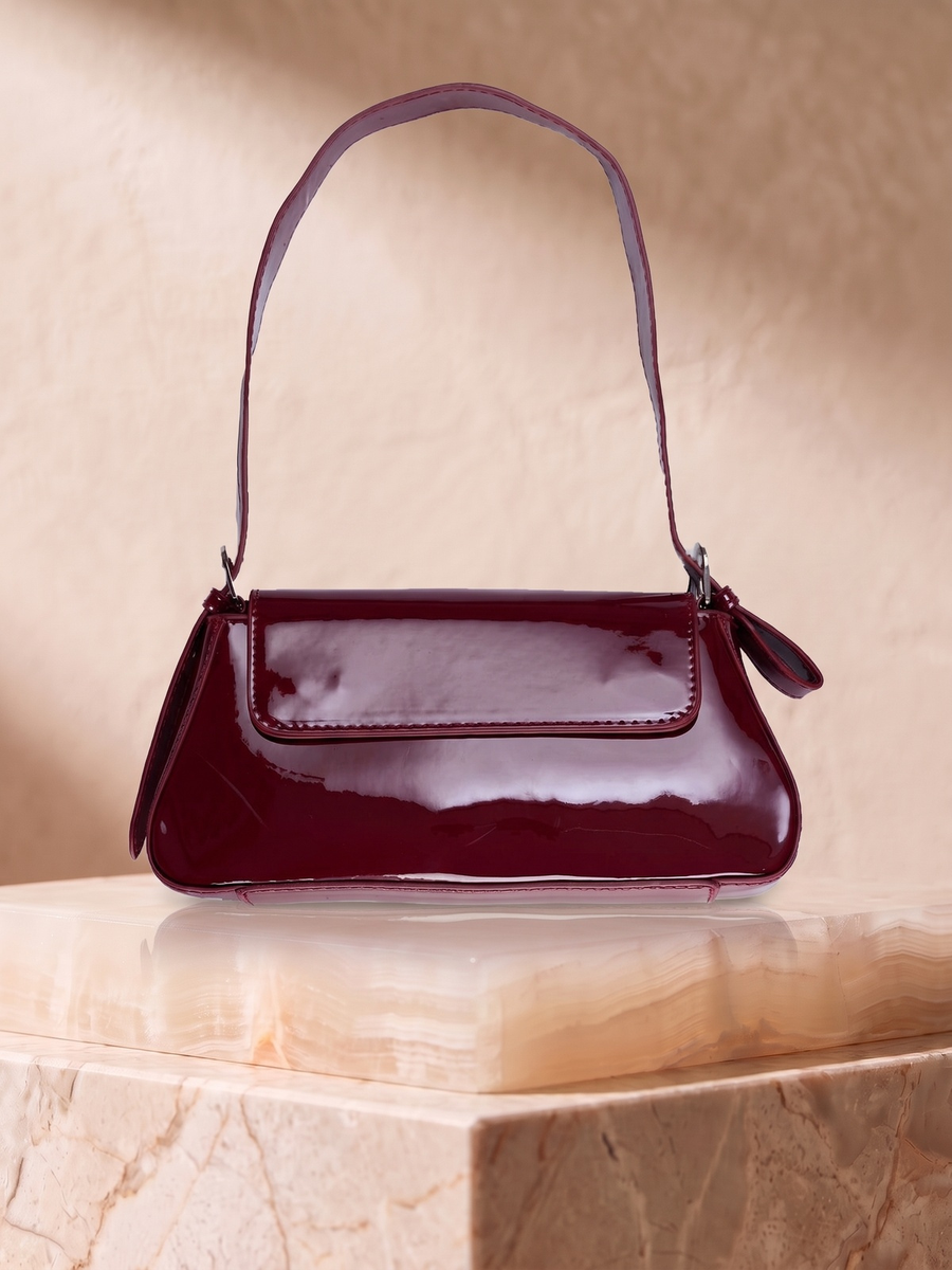 PLT - Sac baguette cuir verni