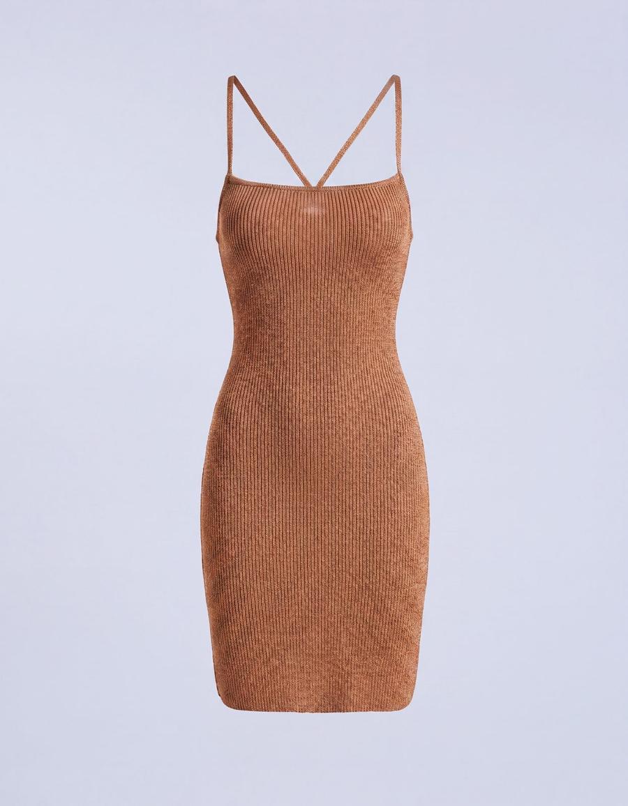 Mango - Robe dos nu laçage croisé