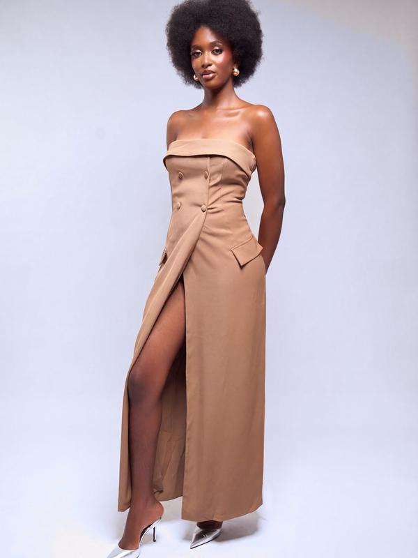 PLT - Robe maxi bustier blazer