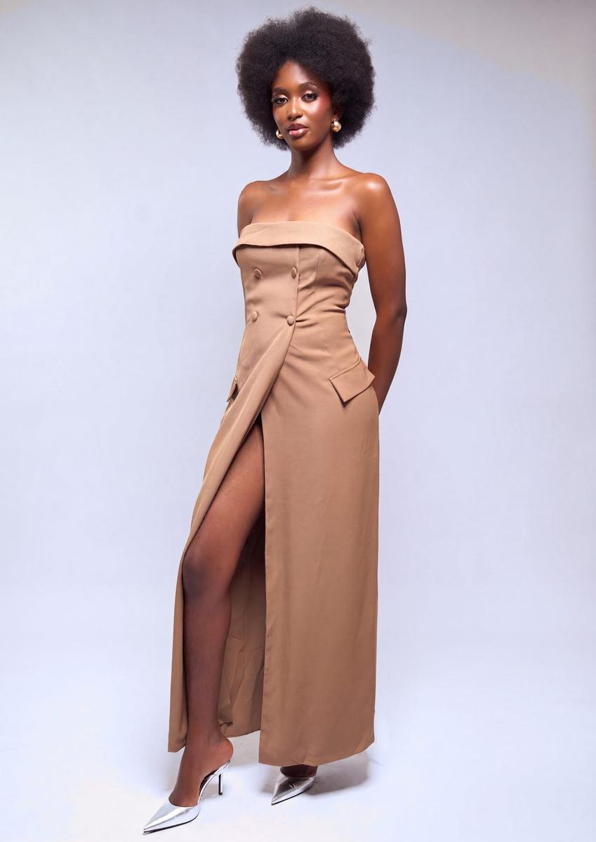Robe maxi bustier blazer
