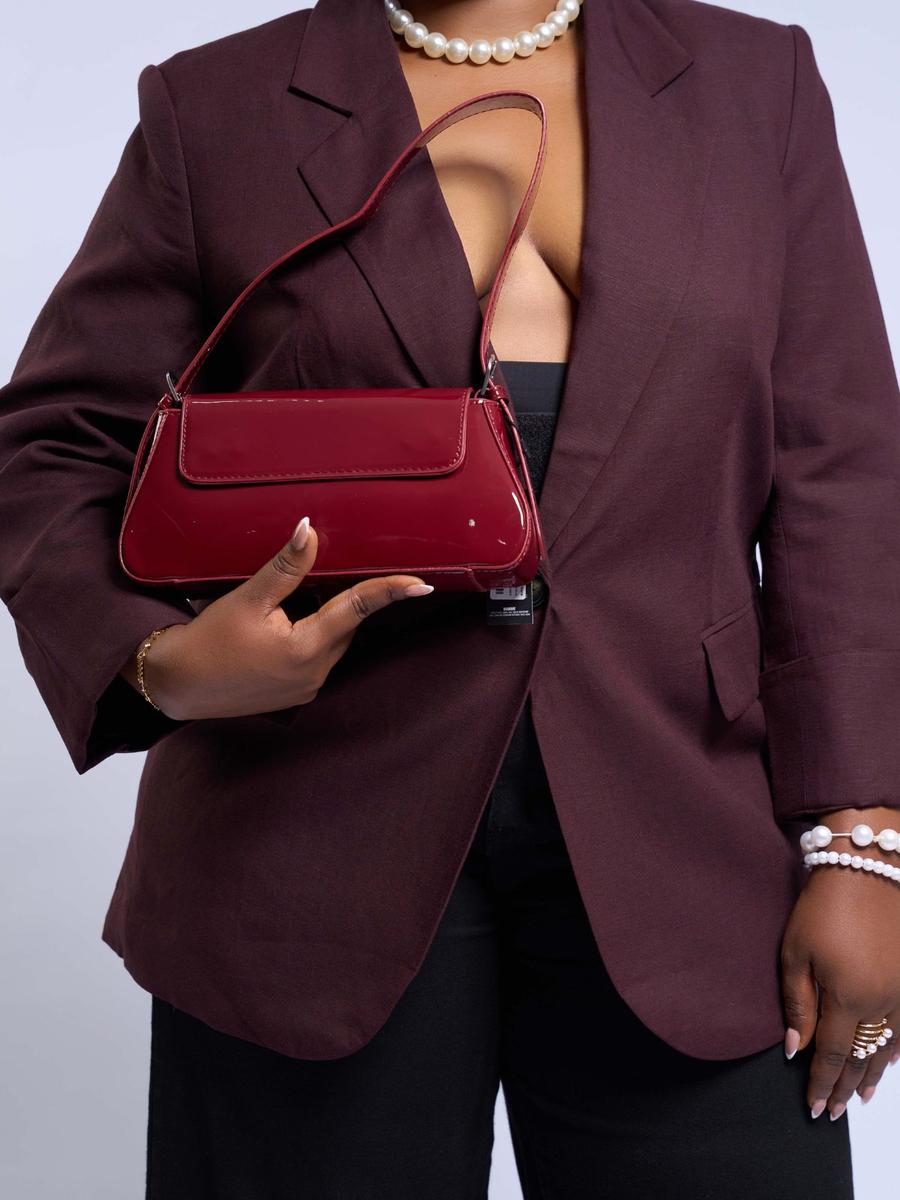 PLT - Sac baguette cuir verni
