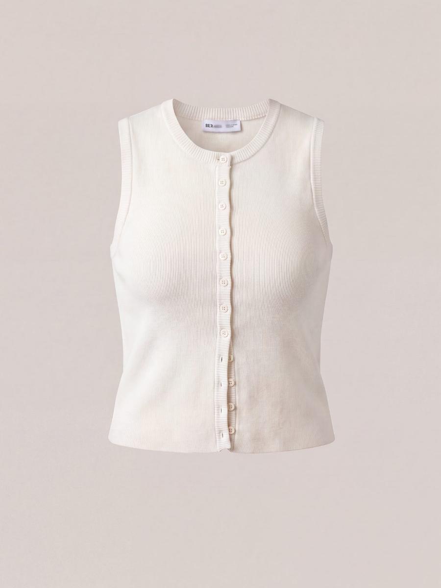 Bershka - Gilet court boutonné